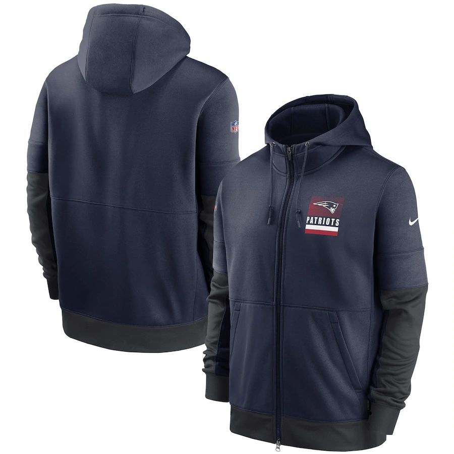 New England Patriots Sideline Impact Lockup Performance Full-Zip Hoodie Navy cheap jerseys for sale - CheapJerseys.Shop