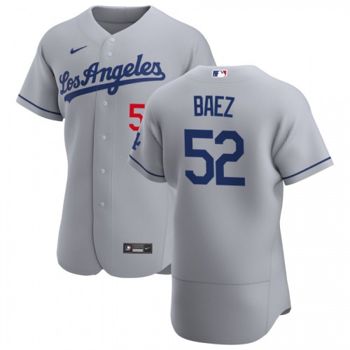 Los Angeles Los Angeles Dodgers #52 Pedro Baez Men's Gray Road 2020 Authentic Team Jersey Men's cheap jerseys for sale - CheapJerseys.Shop