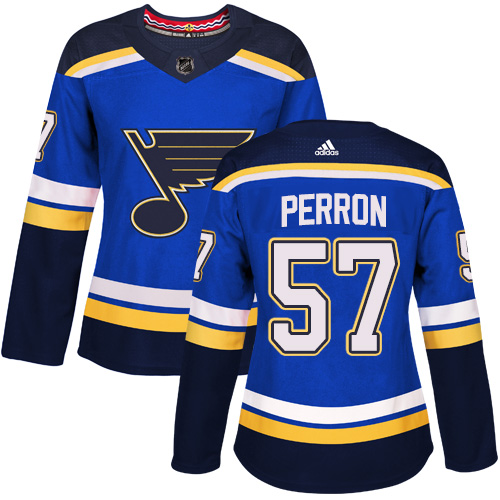 St. Louis Blues #57 David Perron Blue Home Authentic Women's Stitched Jersey Womens cheap jerseys for sale - CheapJerseys.Shop