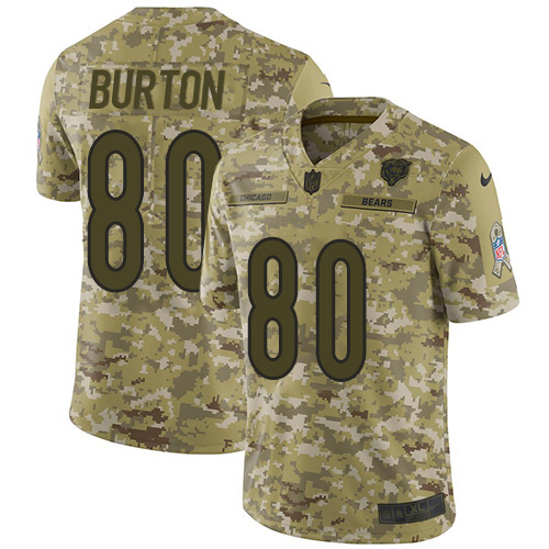 Chicago Bears #80 Trey Burton Camo Men's Stitched Limited 2018 Salute To Service Jersey Men's cheap jerseys for sale - CheapJerseys.Shop