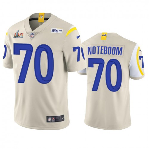 Los Angeles Los Angeles Rams #70 Joseph Noteboom Men's Super Bowl LVI Patch Vapor Limited Jersey - Bone Men's cheap jerseys for sale - CheapJerseys.Shop