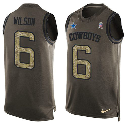 Cowboys #6 Donovan Wilson Green Men's Stitched Limited Salute To Service Tank Top Jersey cheap jerseys for sale - CheapJerseys.Shop