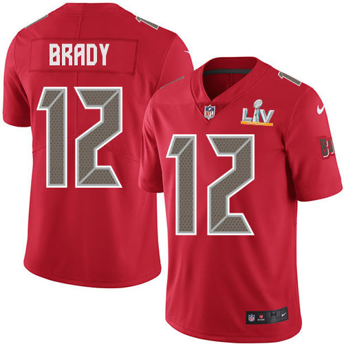 Buccaneers #12 Tom Brady Red Youth Super Bowl LV Bound Stitched Limited Rush Jersey cheap jerseys for sale - CheapJerseys.Shop
