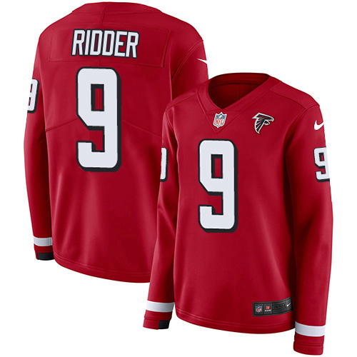 Falcons #9 Desmond Ridder Red Team Color Women's Stitched Limited Therma Long Sleeve Jersey cheap jerseys for sale - CheapJerseys.Shop