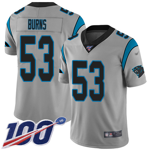 Panthers #53 Brian Burns Silver Men's Stitched Limited Inverted Legend 100th Season Jersey cheap jerseys for sale - CheapJerseys.Shop