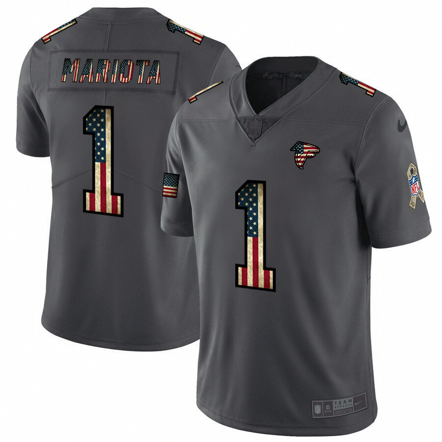 Atlanta Falcons #1 Marcus Mariota 2018 Salute To Service Retro USA Flag Limited Jersey cheap jerseys for sale - CheapJerseys.Shop