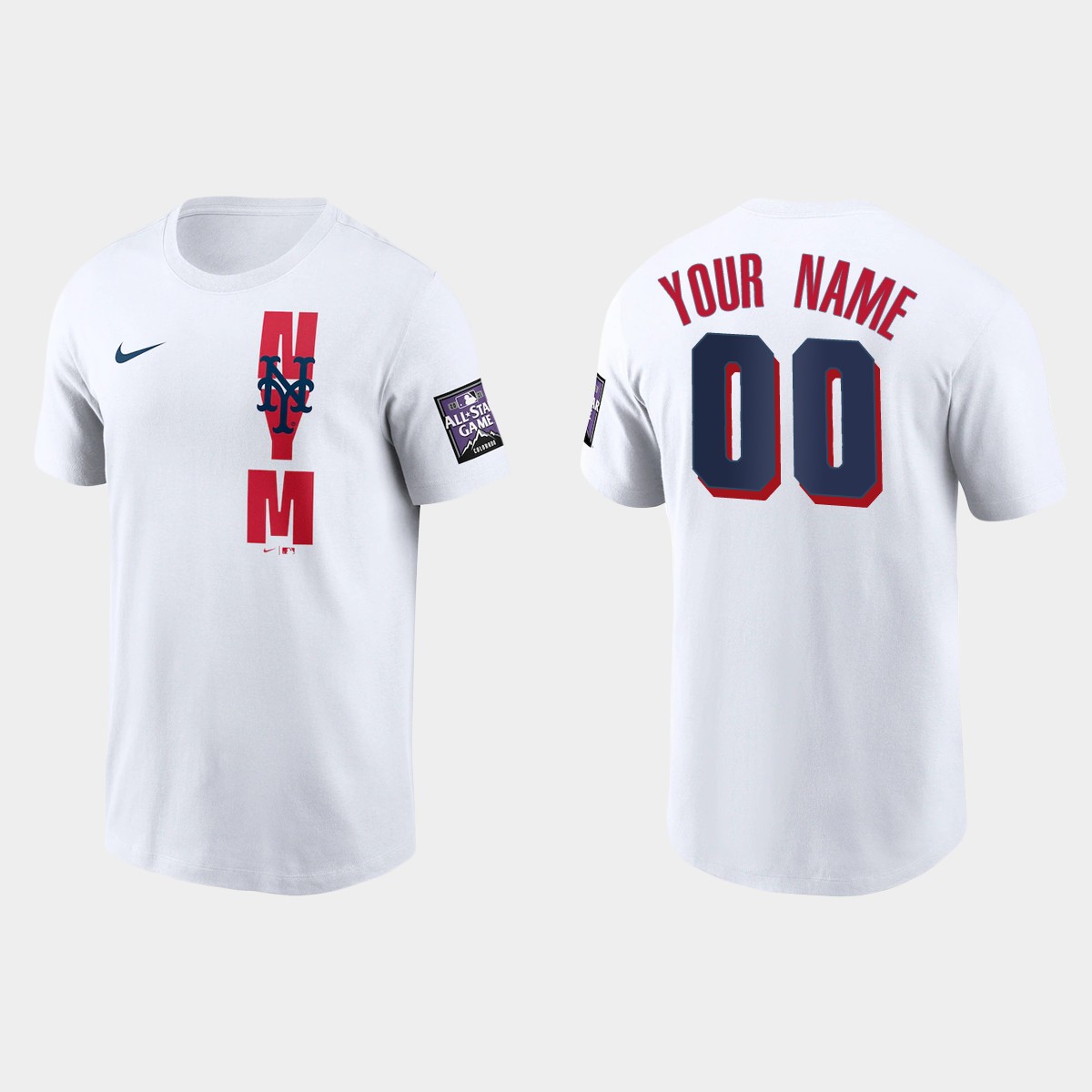 New York Mets Custom 2021 All Star Game Wordmark White T-Shirt cheap jerseys for sale - CheapJerseys.Shop