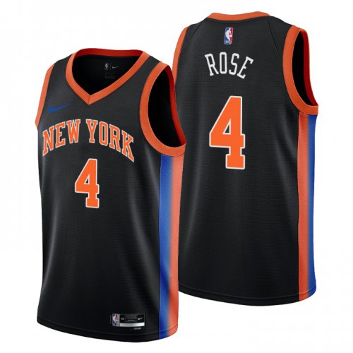 New York Knicks #4 Derrick Rose Mens 2022-23 City Edition Jersey - Cherry Blossom Black Mens cheap jerseys for sale - CheapJerseys.Shop