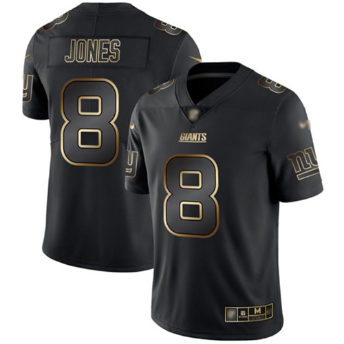 Giants #8 Daniel Jones Black/Gold Men's Stitched Vapor Untouchable Limited Jersey cheap jerseys for sale - CheapJerseys.Shop