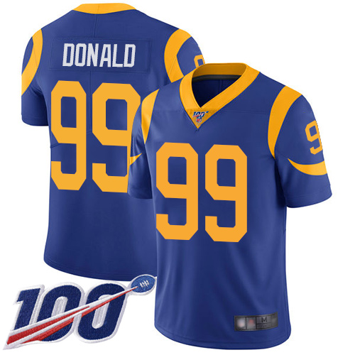 Rams #99 Aaron Donald Royal Blue Alternate Youth Stitched 100th Season Vapor Limited Jersey cheap jerseys for sale - CheapJerseys.Shop