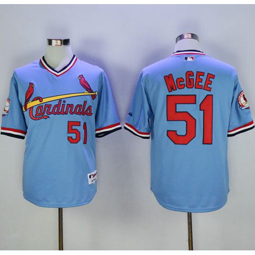 St.Louis Cardinals #51 Willie McGee Blue Cooperstown Throwback Stitched Jersey Men's cheap jerseys for sale - CheapJerseys.Shop