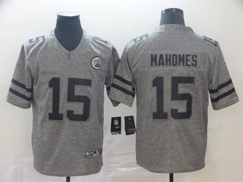 Chiefs #15 Patrick Mahomes Gray Men's Stitched Limited Gridiron Gray Jersey cheap jerseys for sale - CheapJerseys.Shop