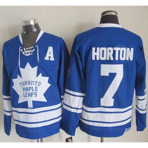 Maple Toronto Maple Leafs #7 Tim Horton Blue CCM Throwback Third Stitched Jersey Men's cheap jerseys for sale - CheapJerseys.Shop