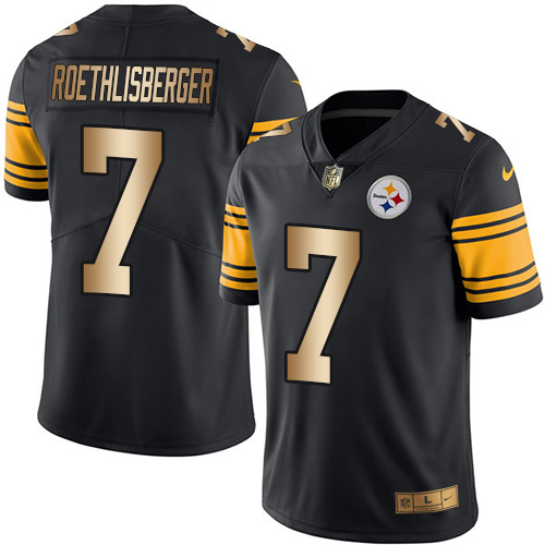 Pittsburgh Steelers #7 Ben Roethlisberger Black Men's Stitched Limited Gold Rush Jersey Men's cheap jerseys for sale - CheapJerseys.Shop