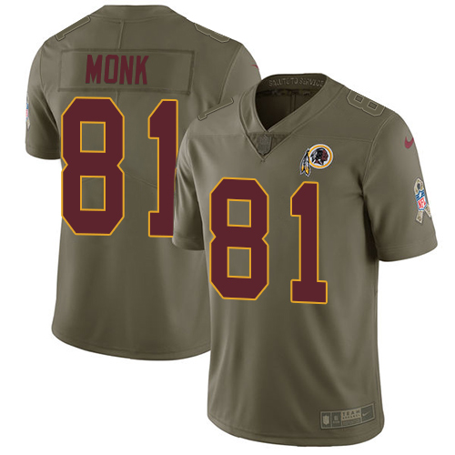Washington Commanders #81 Art Monk Olive Men's Stitched Limited 2017 Salute to Service Jersey Men's cheap jerseys for sale - CheapJerseys.Shop