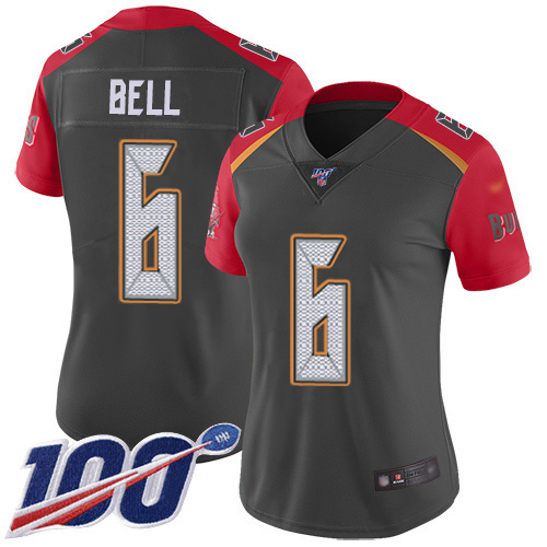 Tampa Bay Buccaneers #6 Le'Veon Bell Gray Women's Stitched Limited Inverted Legend 100th Season Jersey Womens cheap jerseys for sale - CheapJerseys.Shop