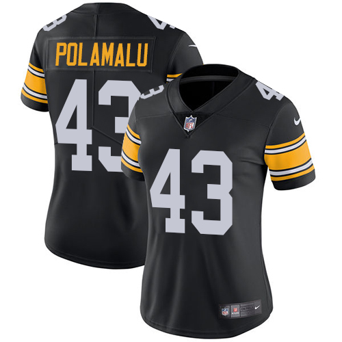 Steelers #43 Troy Polamalu Black Alternate Women's Stitched Vapor Untouchable Limited Jersey cheap jerseys for sale - CheapJerseys.Shop