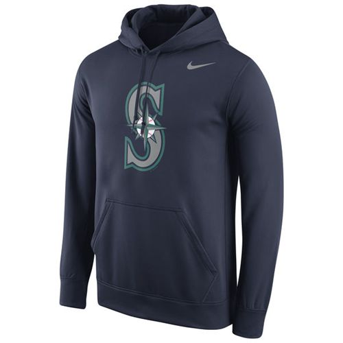Seattle Mariners Logo Performance Pullover Navy Hoodie cheap jerseys for sale - CheapJerseys.Shop