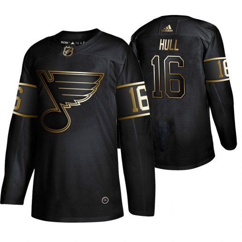 St. Louis Blues #16 Brett Hull Men's 2019 Black Golden Edition Retired Player Authentic Stitched Jersey Men's cheap jerseys for sale - CheapJerseys.Shop