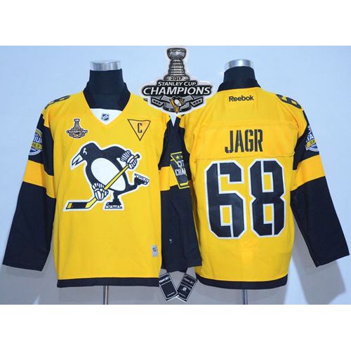 Pittsburgh Penguins #68 Jaromir Jagr Gold 2017 Stadium Series Stanley Cup Finals Champions Stitched Jersey Men's cheap jerseys for sale - CheapJerseys.Shop