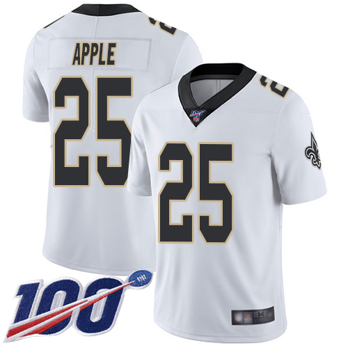 New Orleans Saints #25 Eli Apple White Men's Stitched 100th Season Vapor Limited Jersey Men's cheap jerseys for sale - CheapJerseys.Shop