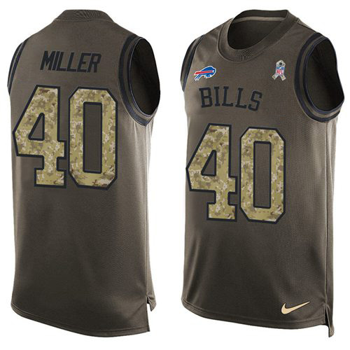 Bills #40 Von Miller Green Men's Stitched Limited Salute To Service Tank Top Jersey cheap jerseys for sale - CheapJerseys.Shop