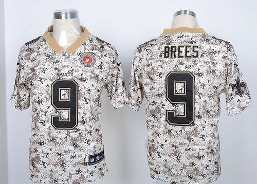 Saints #9 Drew Brees Camo USMC Men's Stitched Elite Jersey cheap jerseys for sale - CheapJerseys.Shop
