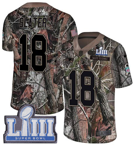 Patriots #18 Matt Slater Camo Super Bowl LIII Bound Men's Stitched Limited Rush Realtree Jersey cheap jerseys for sale - CheapJerseys.Shop