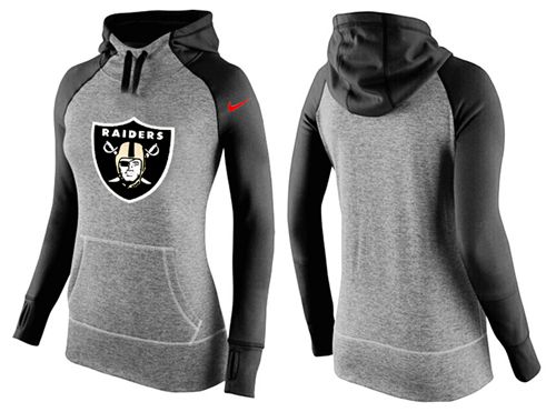 Women's Las Vegas Raiders Performance Hoodie Grey & Black_2 cheap jerseys for sale - CheapJerseys.Shop