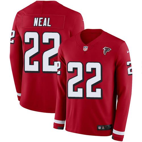 Atlanta Falcons #22 Keanu Neal Red Team Color Men's Stitched Limited Therma Long Sleeve Jersey Men's cheap jerseys for sale - CheapJerseys.Shop