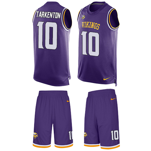 Vikings #10 Fran Tarkenton Purple Team Color Men's Stitched Limited Tank Top Suit Jersey cheap jerseys for sale - CheapJerseys.Shop