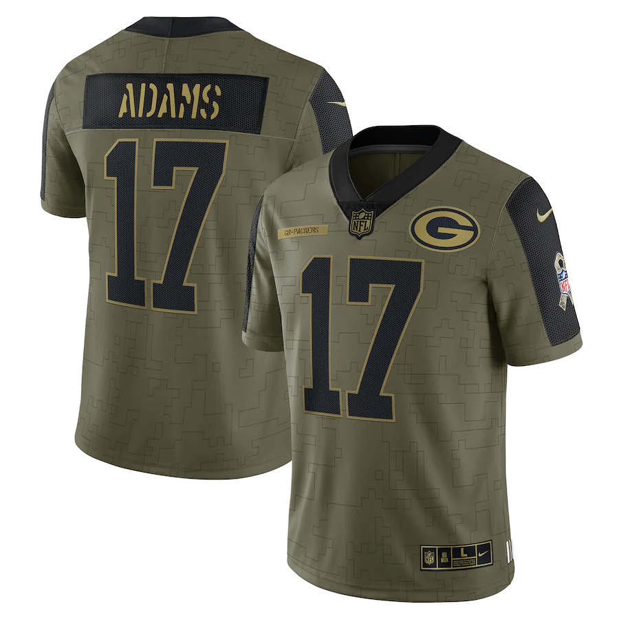 Green Bay Packers #17 Davante Adams Olive 2021 Salute To Service Limited Player Jersey cheap jerseys for sale - CheapJerseys.Shop