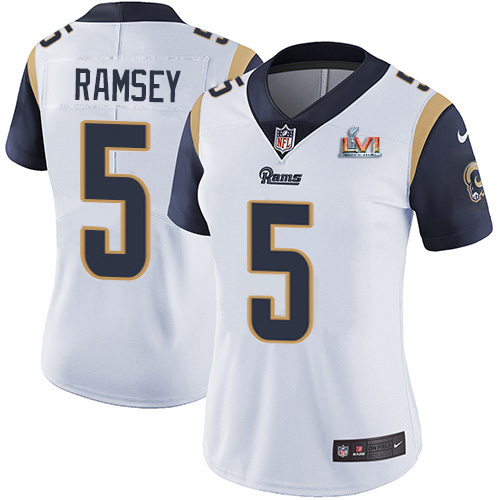 Rams #5 Jalen Ramsey White Super Bowl LIII Bound Women's Stitched Vapor Untouchable Limited Jersey cheap jerseys for sale - CheapJerseys.Shop