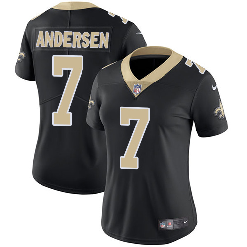 New Orleans Saints #7 Morten Andersen Black Team Color Women's Stitched Vapor Untouchable Limited Jersey Womens cheap jerseys for sale - CheapJerseys.Shop