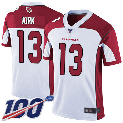 Arizona Cardinals #13 Christian Kirk White Men's Stitched 100th Season Vapor Limited Jersey Men's cheap jerseys for sale - CheapJerseys.Shop