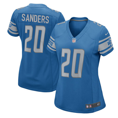 Lions #20 Barry Sanders Light Blue Team Color Women's Stitched Elite Jersey cheap jerseys for sale - CheapJerseys.Shop