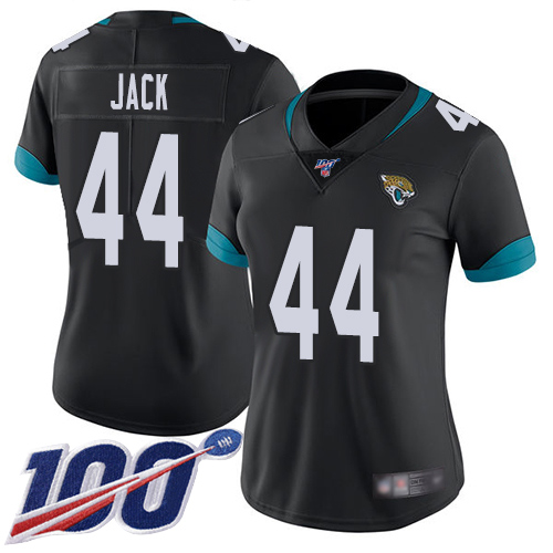 Jacksonville Jaguars #44 Myles Jack Black Team Color Women's Stitched 100th Season Vapor Limited Jersey Womens cheap jerseys for sale - CheapJerseys.Shop