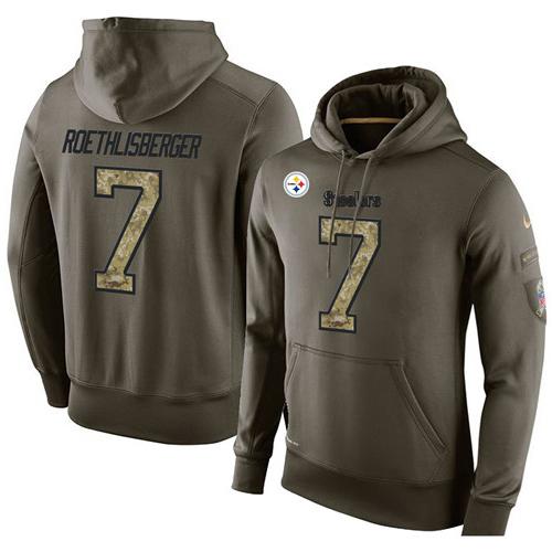 Men's Pittsburgh Steelers #7 Ben Roethlisberger Stitched Green Olive Salute To Service KO Performance Hoodie cheap jerseys for sale - CheapJerseys.Shop