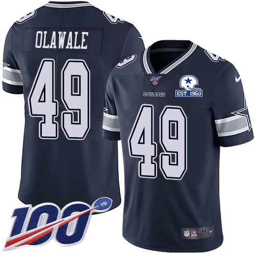 Dallas Cowboys #49 Jamize Olawale Navy Blue Team Color Men's Stitched With Established In 1960 Patch 100th Season Vapor Untouchable Limited Jersey cheap jerseys for sale - CheapJerseys.Shop