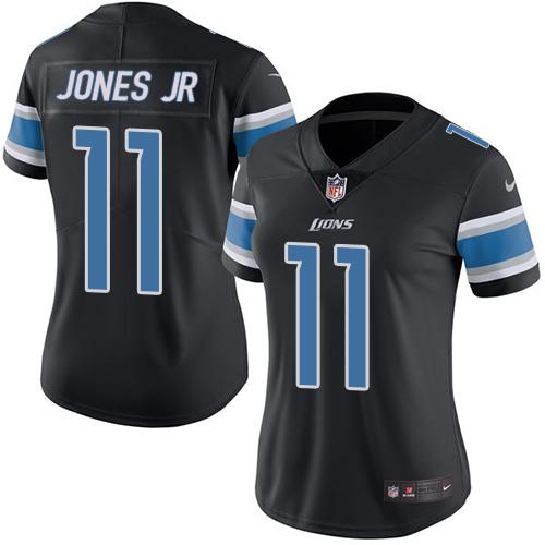 Detroit Lions #11 Marvin Jones Jr Black Women's Stitched Limited Rush Jersey Womens cheap jerseys for sale - CheapJerseys.Shop