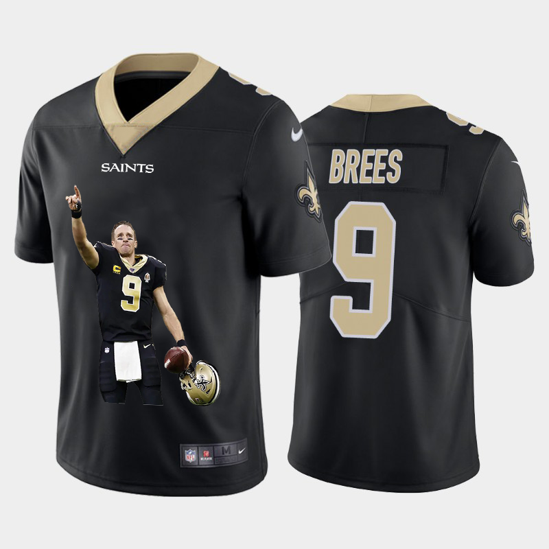 New Orleans Saints #9 Drew Brees Men's Player Signature Moves Vapor Limited Jersey Black cheap jerseys for sale - CheapJerseys.Shop