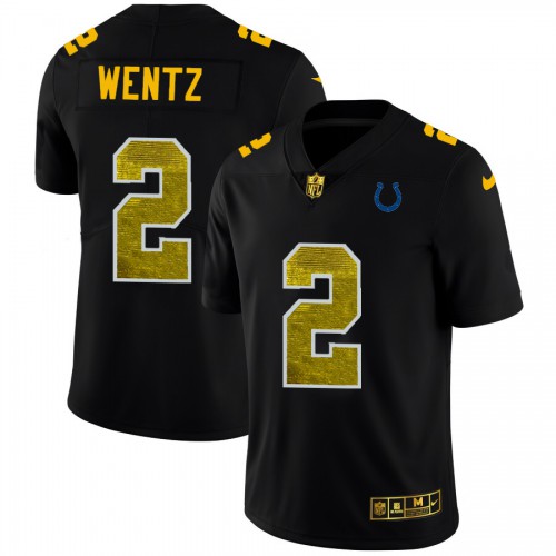 Indianapolis Indianapolis Colts #2 Carson Wentz Men's Black Golden Sequin Vapor Limited Jersey Men's cheap jerseys for sale - CheapJerseys.Shop