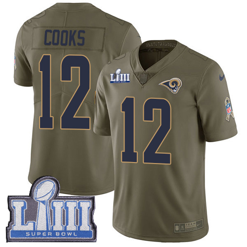 Los Angeles Rams #12 Brandin Cooks Olive Super Bowl LIII Bound Men's Stitched Limited 2017 Salute To Service Jersey Men's cheap jerseys for sale - CheapJerseys.Shop