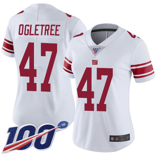 New York Giants #47 Alec Ogletree White Women's Stitched 100th Season Vapor Limited Jersey Womens cheap jerseys for sale - CheapJerseys.Shop