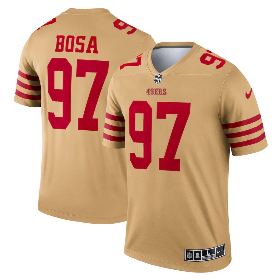 San Francisco 49ers #97 Nick Bosa Men's Gold Inverted Legend Jersey cheap jerseys for sale - CheapJerseys.Shop
