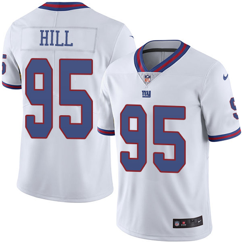New York Giants #95 B.J. Hill White Men's Stitched Limited Rush Jersey Men's cheap jerseys for sale - CheapJerseys.Shop