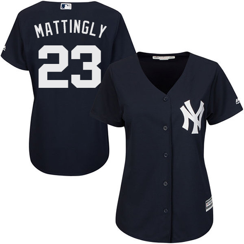 New York Yankees #23 Don Mattingly Navy Blue Alternate Women's Stitched Jersey Womens cheap jerseys for sale - CheapJerseys.Shop
