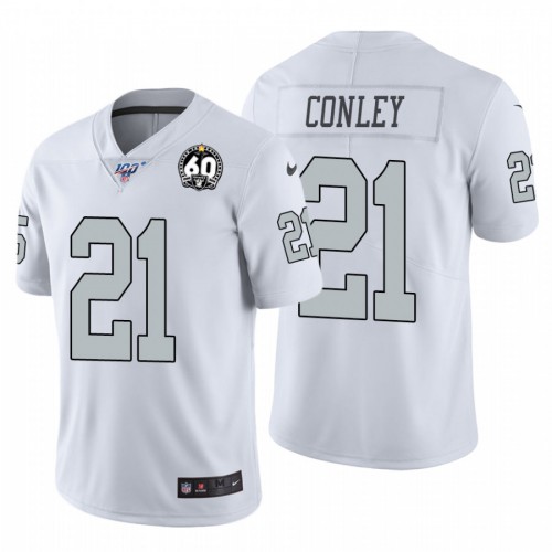 Las Vegas Raiders #21 Gareon Conley White 60th Anniversary Patch Men's Stitched 100 Limited Color Rush Jersey Men's cheap jerseys for sale - CheapJerseys.Shop
