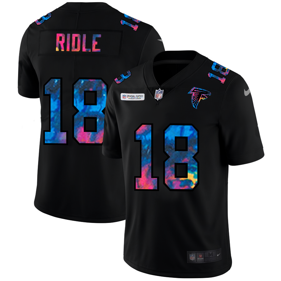 Atlanta Falcons #18 Calvin Ridley Men's Multi-Color Black 2020 Crucial Catch Vapor Untouchable Limited Jersey cheap jerseys for sale - CheapJerseys.Shop
