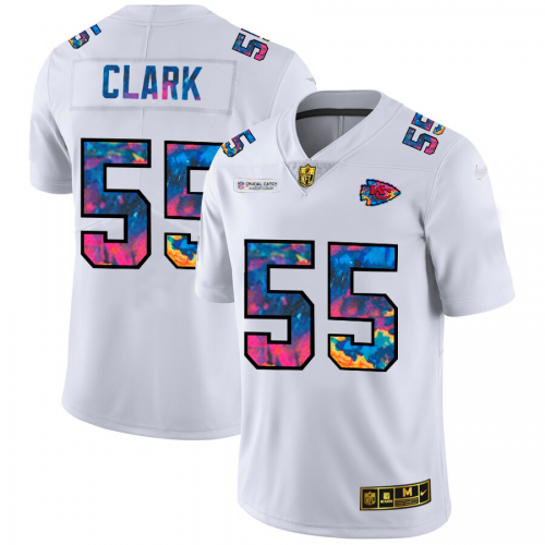 Kansas City Kansas City Chiefs #55 Frank Clark Men's White Multi-Color 2020 Crucial Catch Limited Jersey Men's cheap jerseys for sale - CheapJerseys.Shop